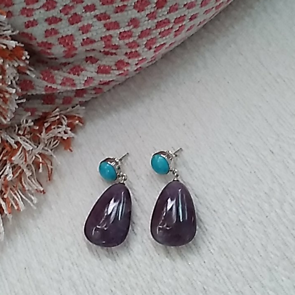 New Jay King purple and turquoise earrings